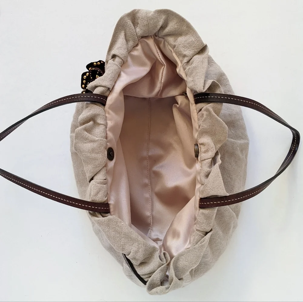 Vintage Moschino Structured Canvas and Leather Tote Bag - Picture 6 of 15